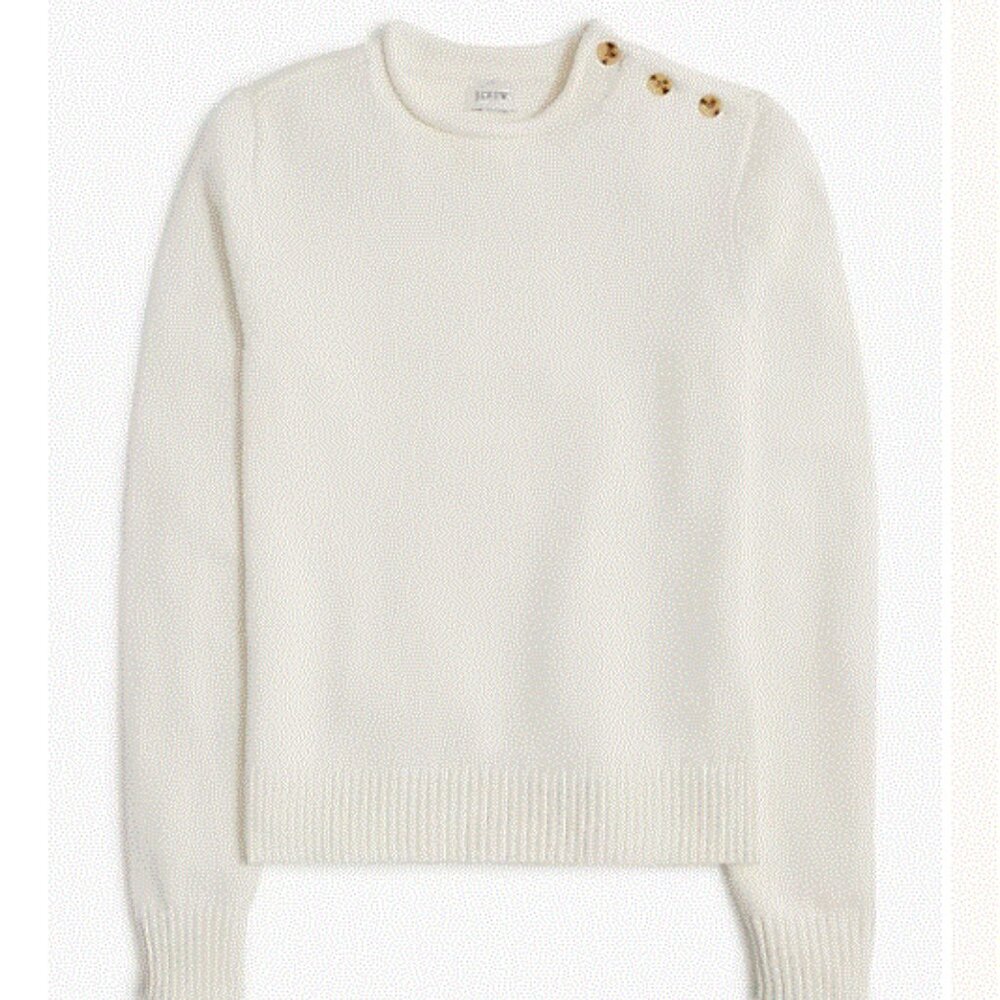 NWT J crew Rollneck™ button-shoulder pullover sweater